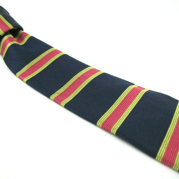 BROOKS BROTHERS Tie Green Pink Horizontal Stripe - Picture 8 of 8